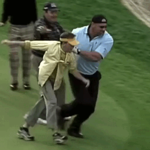 Animated Golf Course Chaos: The Unexpected Splash Prank! GIF Sticker