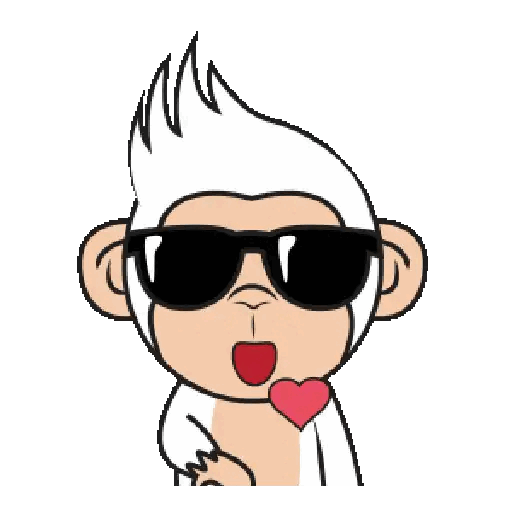 Animated Cool Monkey Blowing Kiss GIF Sticker