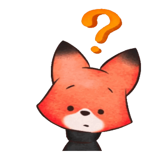 Animated Confused Fox with Question Mark GIF Sticker