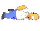 Animated Cartoon Character Lying Down GIF Sticker
