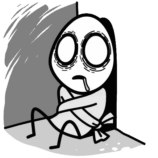 Animated Exhausted Stick Figure GIF Sticker