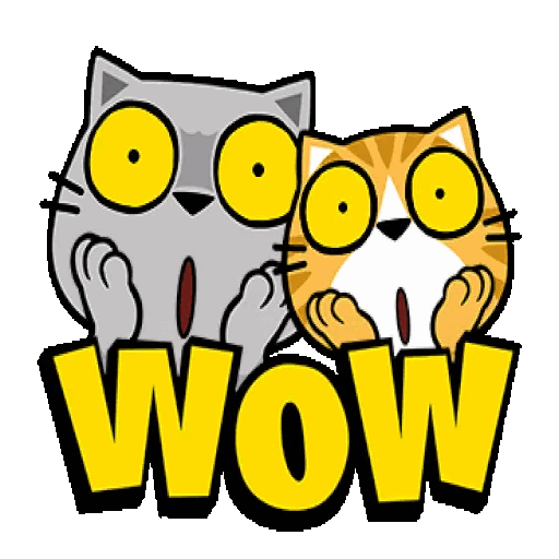 Animated Surprised Cats Wow GIF Sticker