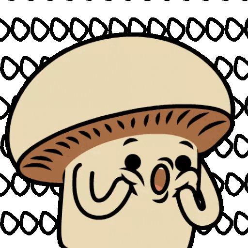 Animated Surprised Mushroom Character GIF Sticker