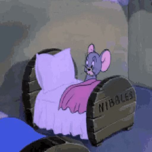 Animated Sleepy Mouse in Bed GIF Sticker