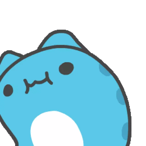 Animated Cute Blue Cartoon Cat GIF Sticker