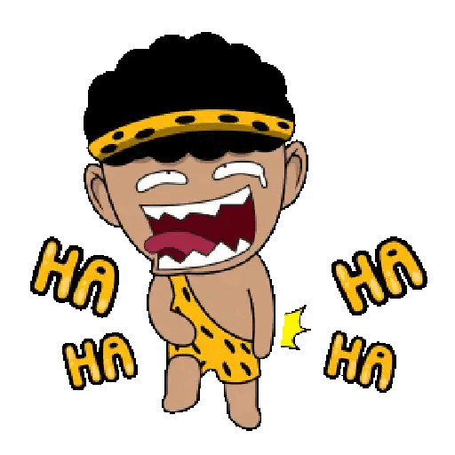 Animated Laughing Caveman GIF Sticker