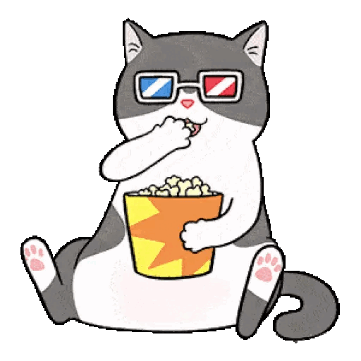Animated Cat Watching Movie GIF Sticker