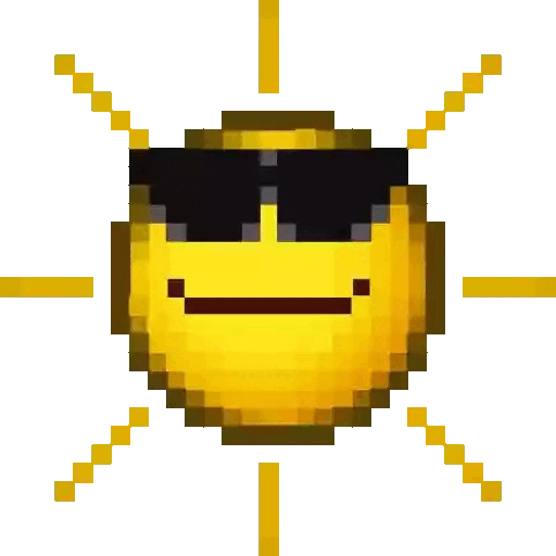 Animated Cool Pixelated Sun Emoji GIF Sticker