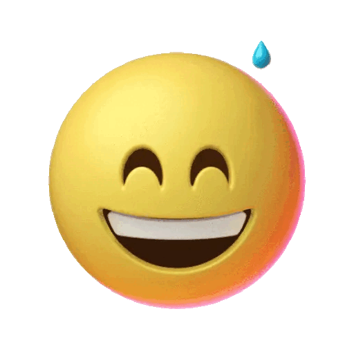 Animated Smiling Emoji with Sweat GIF Sticker