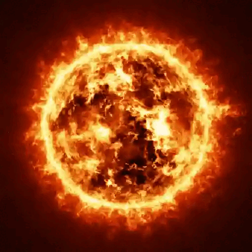 Animated Fiery Sun Animation GIF Sticker