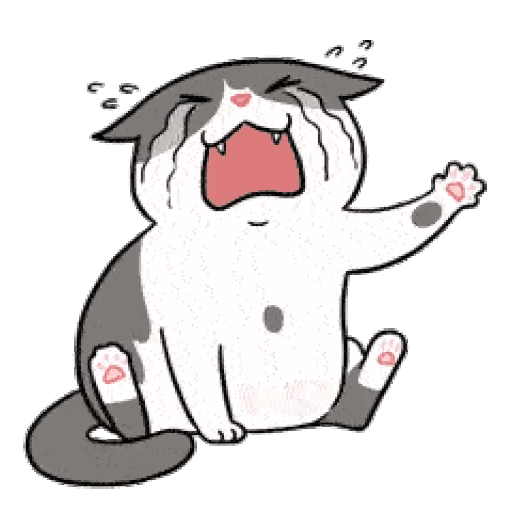 Animated Crying Cat Cartoon GIF Sticker