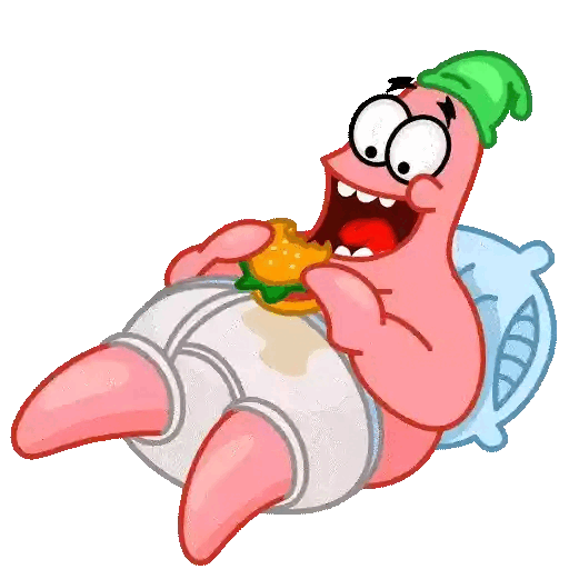 Animated Cartoon Character Eating Burger GIF Sticker