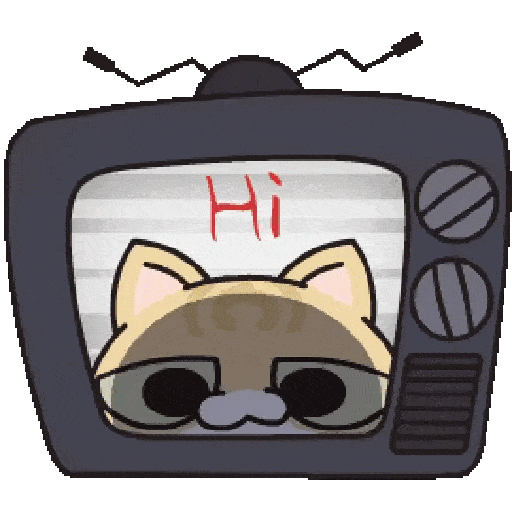 Animated Cat Saying Hi on TV GIF Sticker