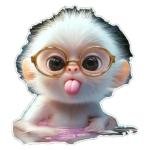 Cute Glasses Monkey Sticker