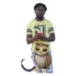 Man with Owl Companion Sticker