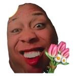 Funny Face with Flowers Sticker