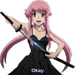 Anime Girl with Sword (Okay) PNG Sticker