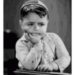 Pensive Child in Black and White