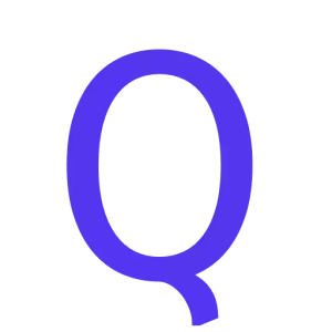 Bold Blue Letter Q