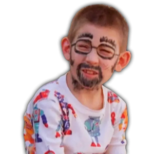 Funny Kid with Drawn Beard