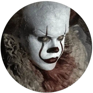 Creepy Clown Face PNG Sticker