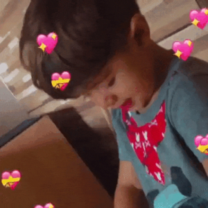 Cute Child with Heart Effects