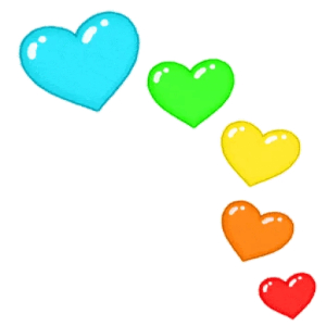 Colorful Heart Cascade