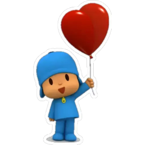 Cute Character with Heart Balloon