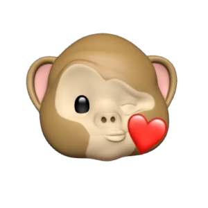 Winking Monkey with Heart