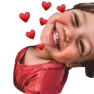 Smiling Child with Hearts