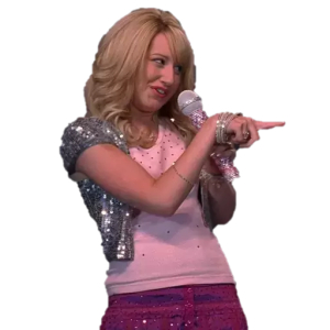 Sparkly Microphone Pose Ashley Tisdale PNG Sticker