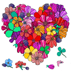 Colorful Floral Heart