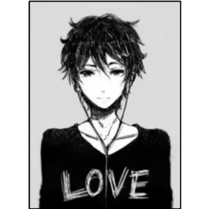 Anime Character with Love Shirt