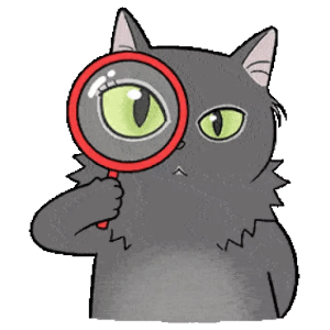 Curious Cat with Magnifying Glass