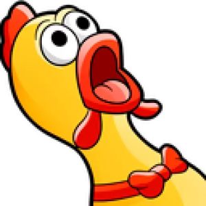 Surprised Rubber Chicken PNG Sticker