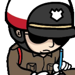 Cartoon Police Officer Writing