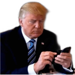 Donald Trump Using Smartphone PNG Sticker