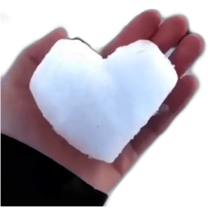 Heart-shaped Snow in Hand