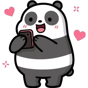 Happy Panda with Phone