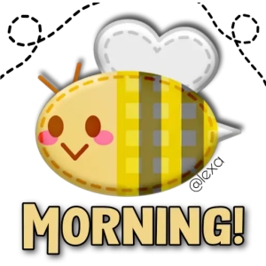 Cute Bee Morning Greeting PNG Sticker