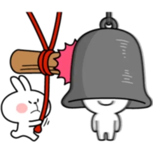 Bunny Ringing Bell