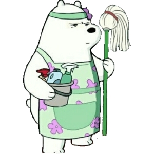 Bear with Cleaning Supplies