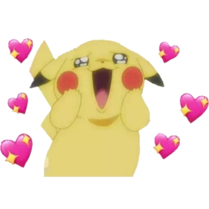 Joyful Pikachu with Hearts