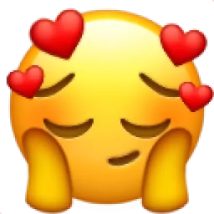 Blushing Heart Emoji PNG Sticker