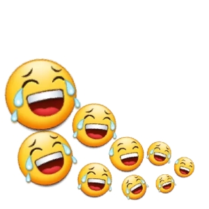 Cascading Laughter Emojis