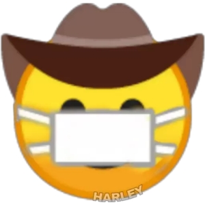 Cowboy Emoji with Mask PNG Sticker