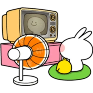 Cute Bunny Watching TV