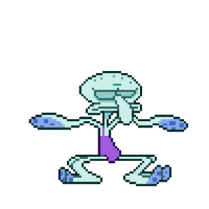 Dancing Squidward Pixel Art