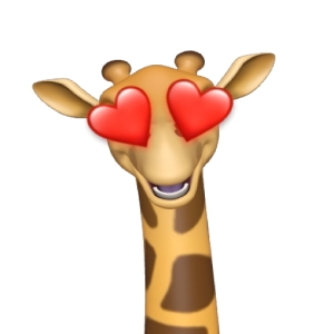 Giraffe with Heart Eyes