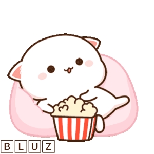 Cute Cat with Popcorn